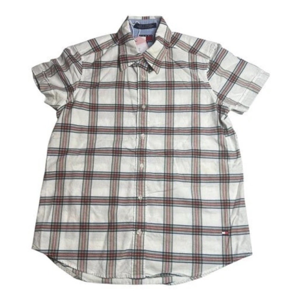 Tommy Hilfiger 90s Vintage Women's Red Plaid Button Up Sz 10